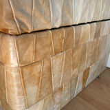 Banc pouf coffre en cuir patchwork  De Sède