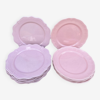 13 vintage powder pink plates