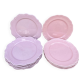 13 assiettes vintage rose poudré