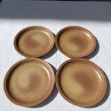 4 assiettes à dessert en grès de Bourgogne