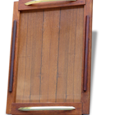 Tray wood and brass vintage