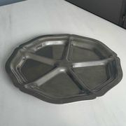 Plateau rond compartimenté en inox – Plateau de service vintage design