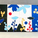 Peinture de fleurs réalisée avec une mosaïque de style trencadís (Gaudí. Barcelone).
