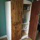 Small art deco cabinet from the 1930s in white burl wood