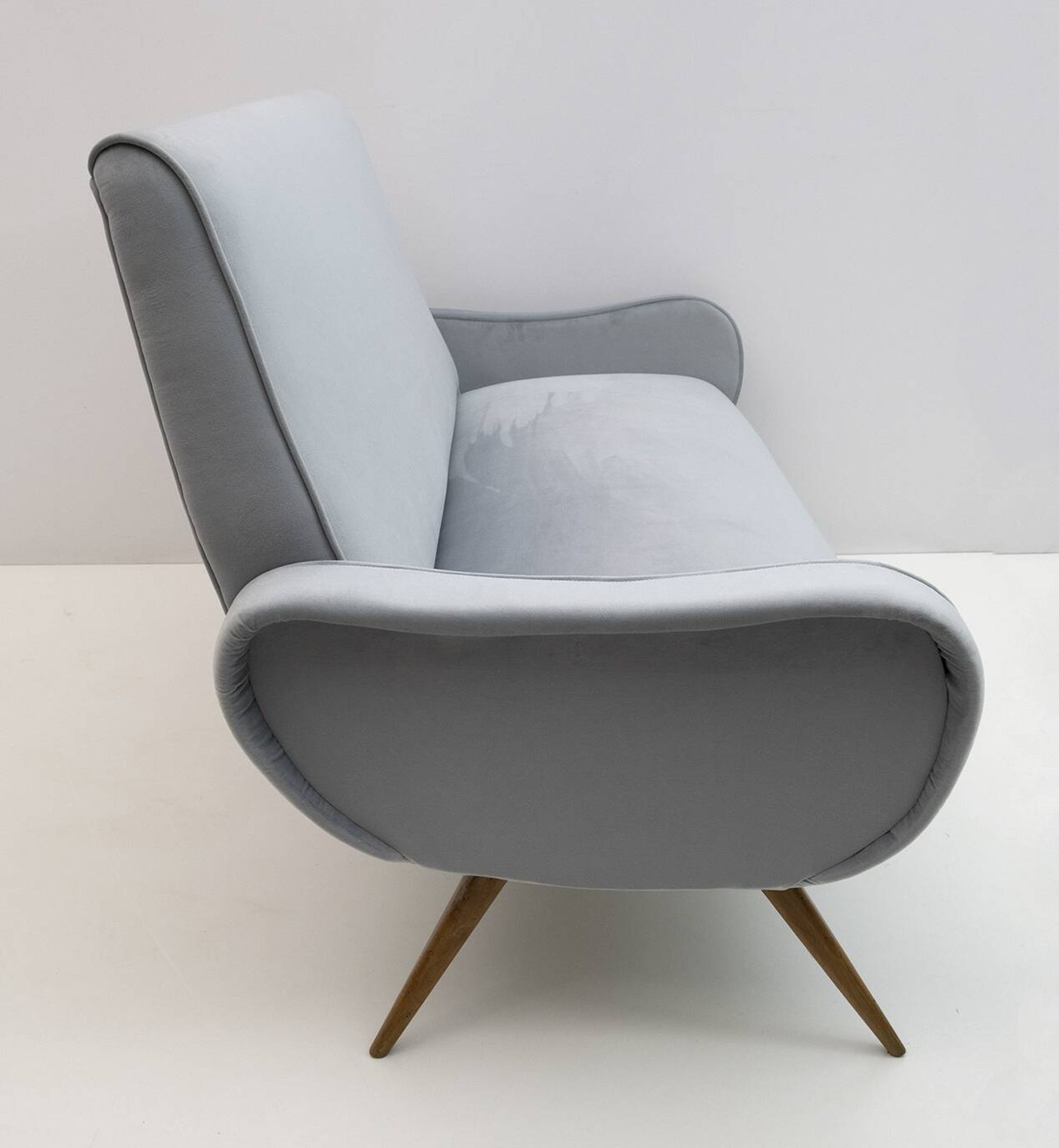 Marco Zanuso Style Mid-Century Modern Velvet Sofa "Lady", 50s