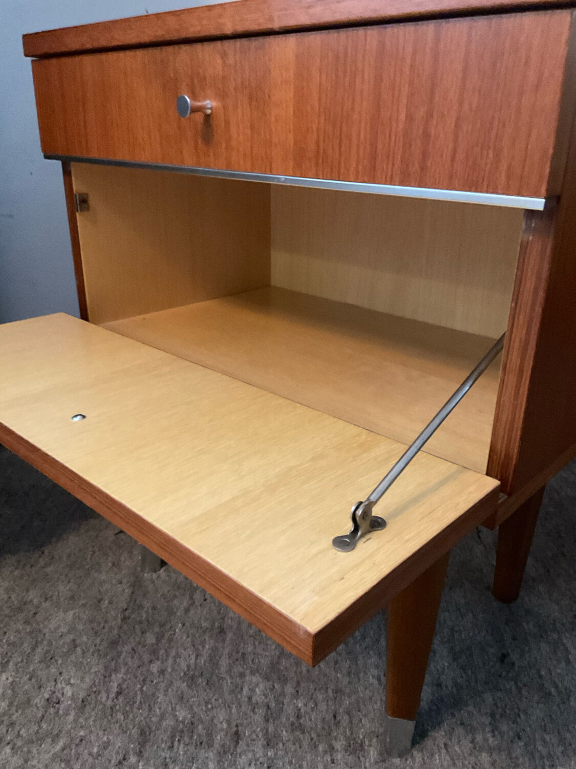 Pair of Scandinavian bedside tables from the 60s in teak