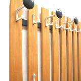 Large vintage coat rack with integrated sideboard, dating from the 1970s