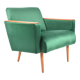 Original vintage armchair, 1960s, restored, green bottle velvet