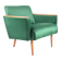 Original vintage armchair, 1960s, restored, green bottle velvet