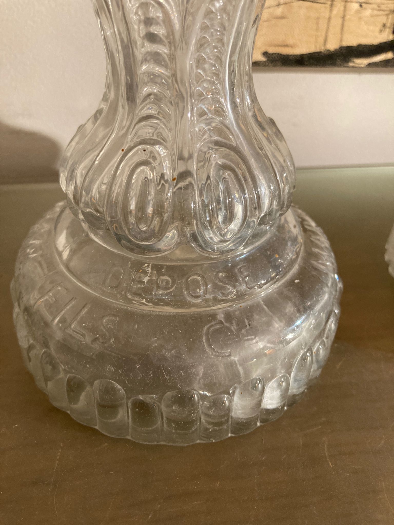 Pair of antique glass candle holders