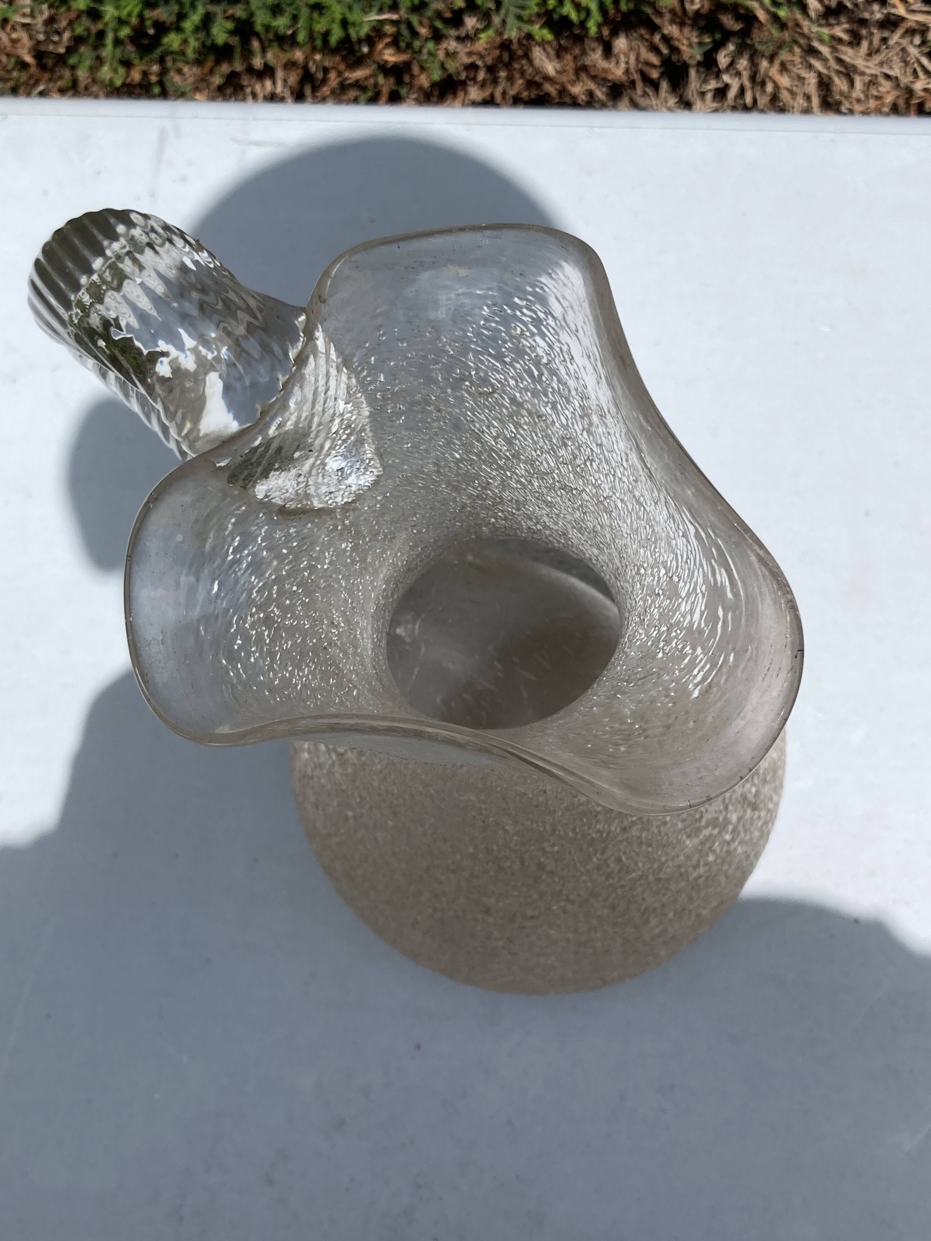 Carafe refresher pitcher baccarat or st louis frosted crystal twisted handle