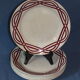 6 flat plates vintage art deco - red décor