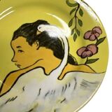 Assiette à dessert Gien, Léda 1889, musée Gauguin Tahiti