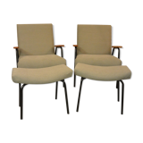 Rio armchair set with footrest by Pierre Guariche