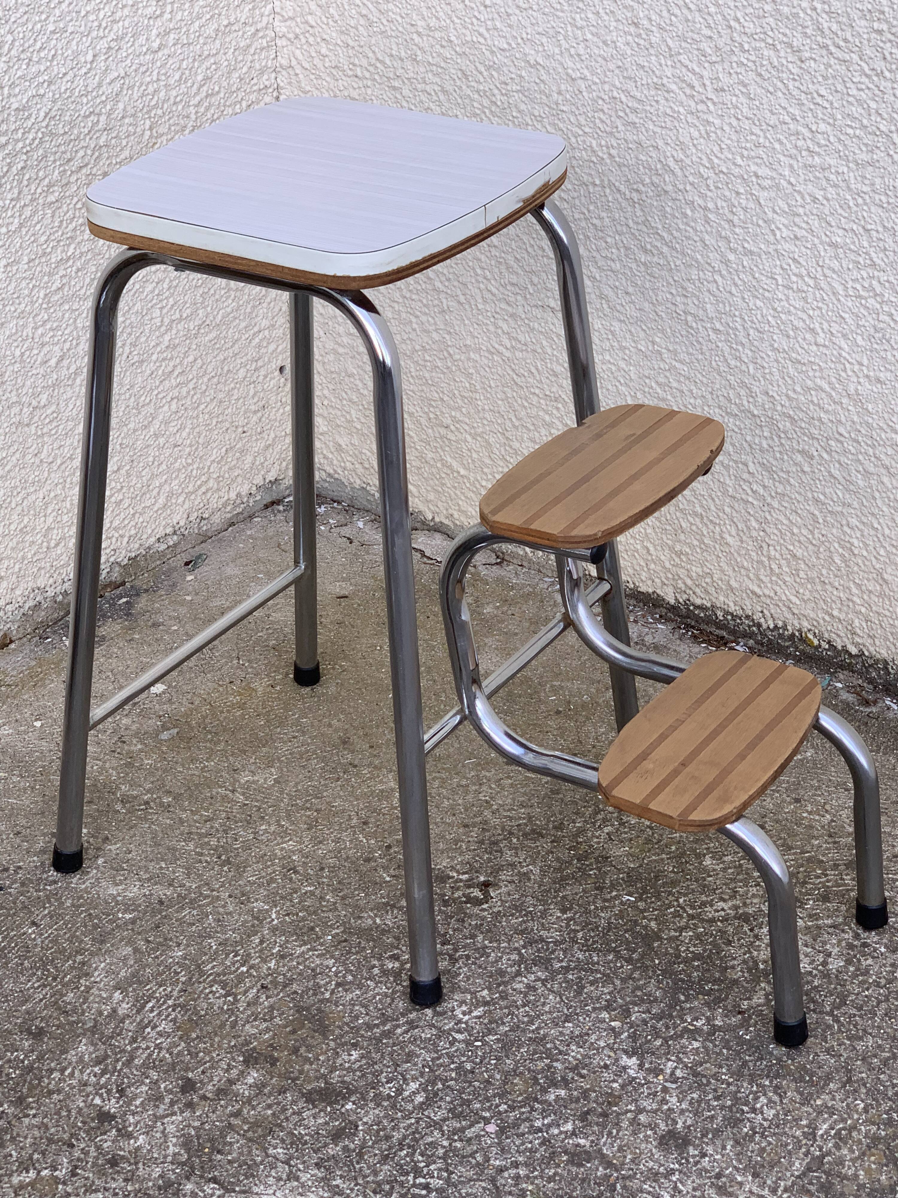 Formica stepladder stool 1970