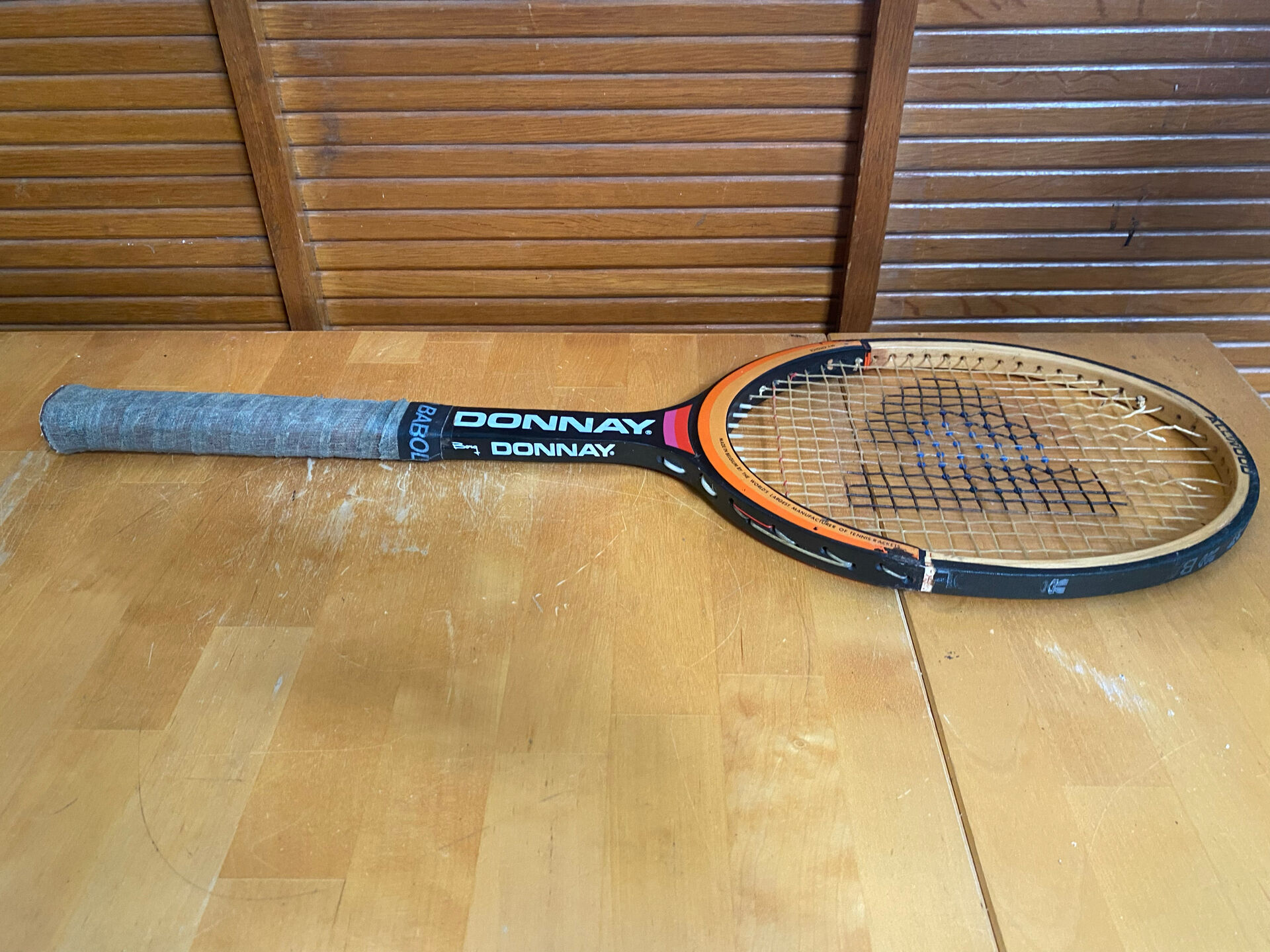Vintage donnay bjorn borg tennis racket wood + case
