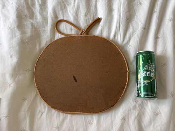 Miroir pomme en osier et bambou, 1960