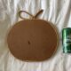 Vintage mirror 1960 apple rattan wicker bamboo - 32 x 33 cm