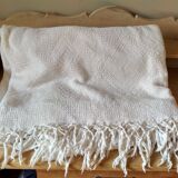 Bedspread in woven white cotton, single bed