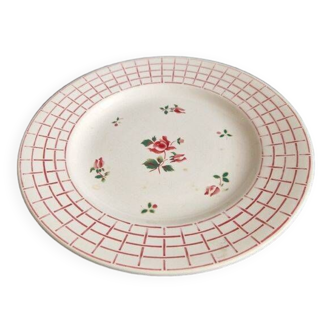 Round ceramic dish Digoin Sarreguemines model Rosa