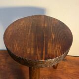 Round wooden tripod stool