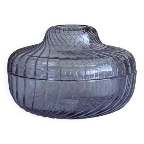 saladier en verre cristal violet