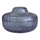 purple crystal glass salad bowl