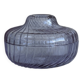 saladier en verre cristal violet