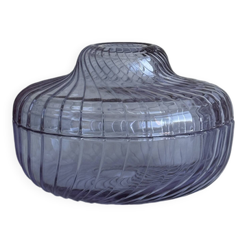 purple crystal glass salad bowl