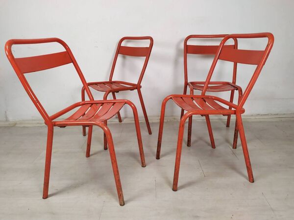 4 chaises bistrot métal tolix