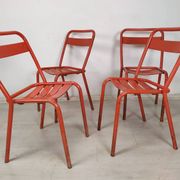 4 tolix metal bistro chairs
