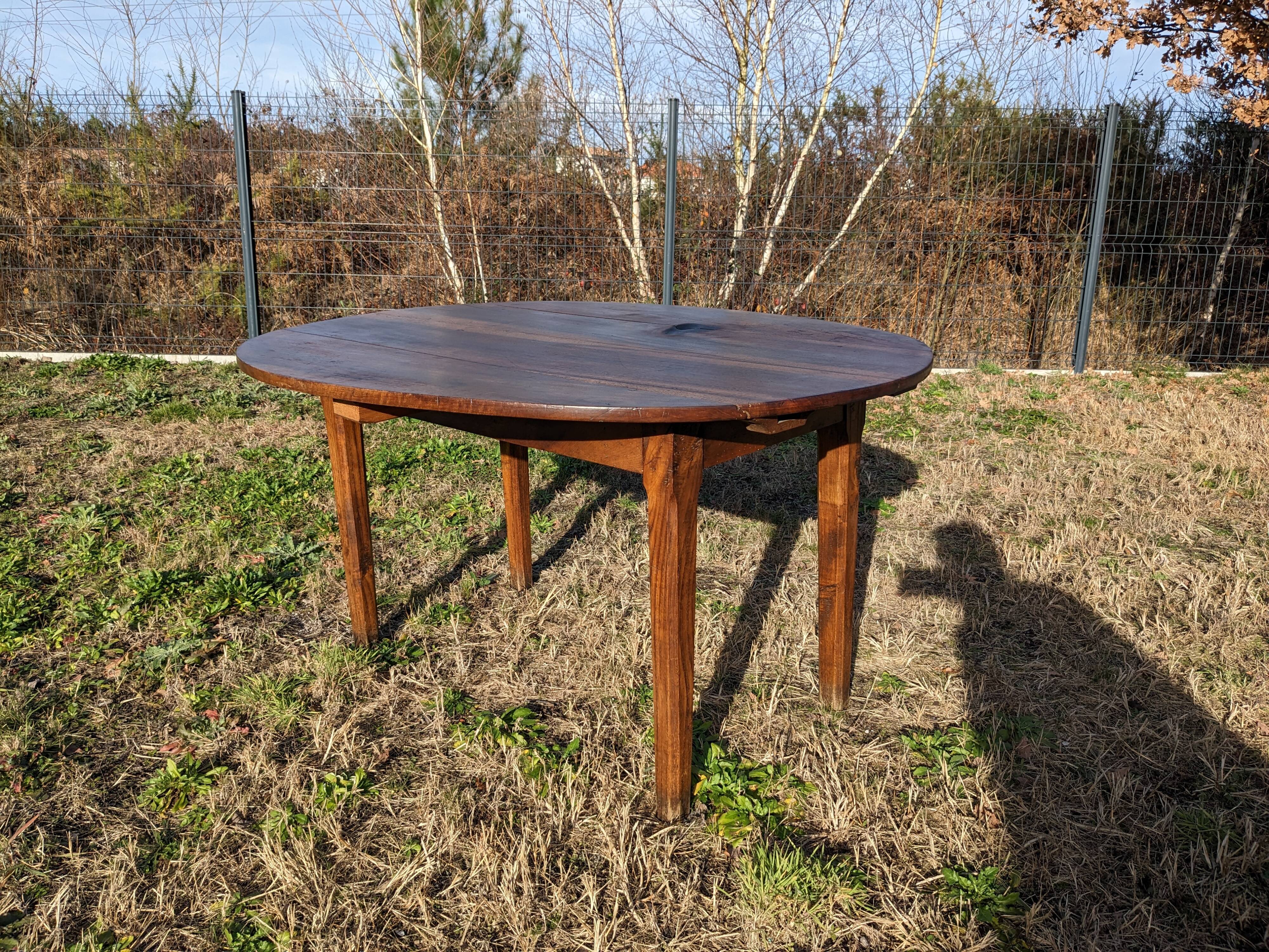 Oval solid walnut farmhouse table