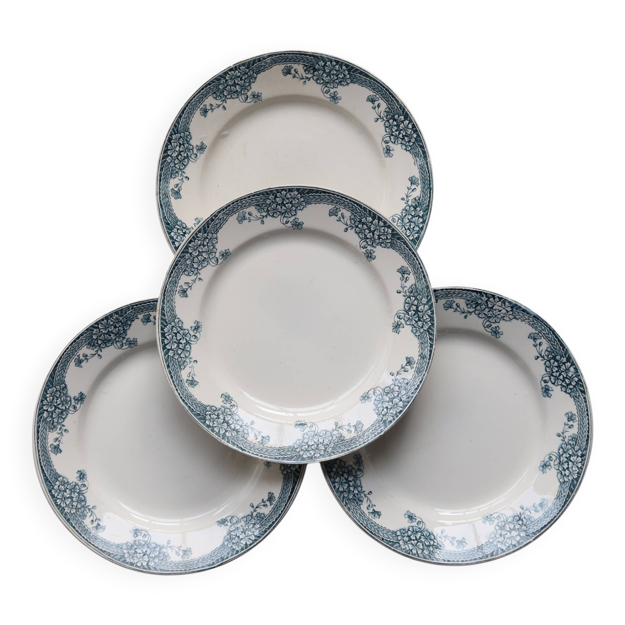 Vintage earthenware dinner plates from Saint Amand Nouvelle Usine Céramique du No