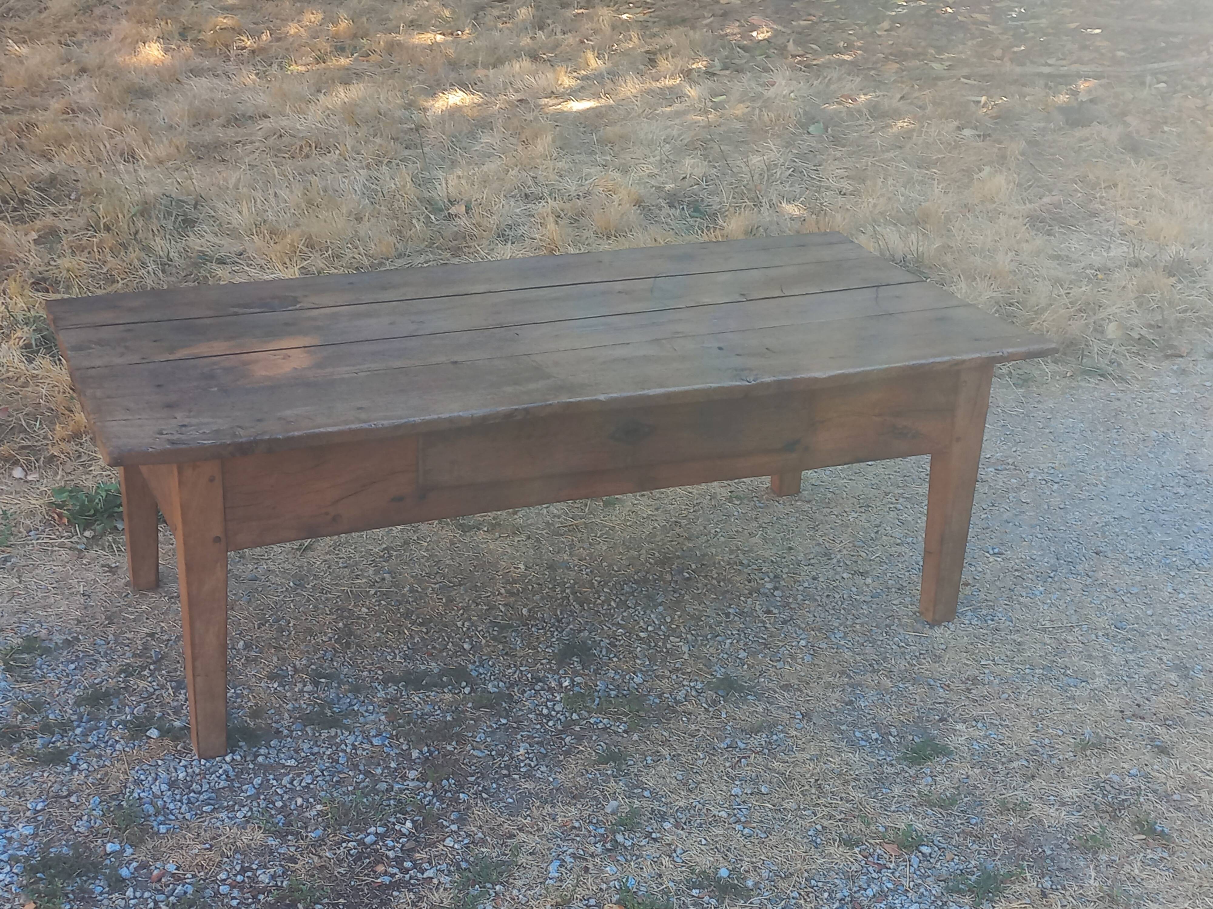 19th-century oak farmhouse coffee table 149cm
