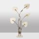 Antonio Pavia. Large lamp in silvered brass and silk. 1970s.
