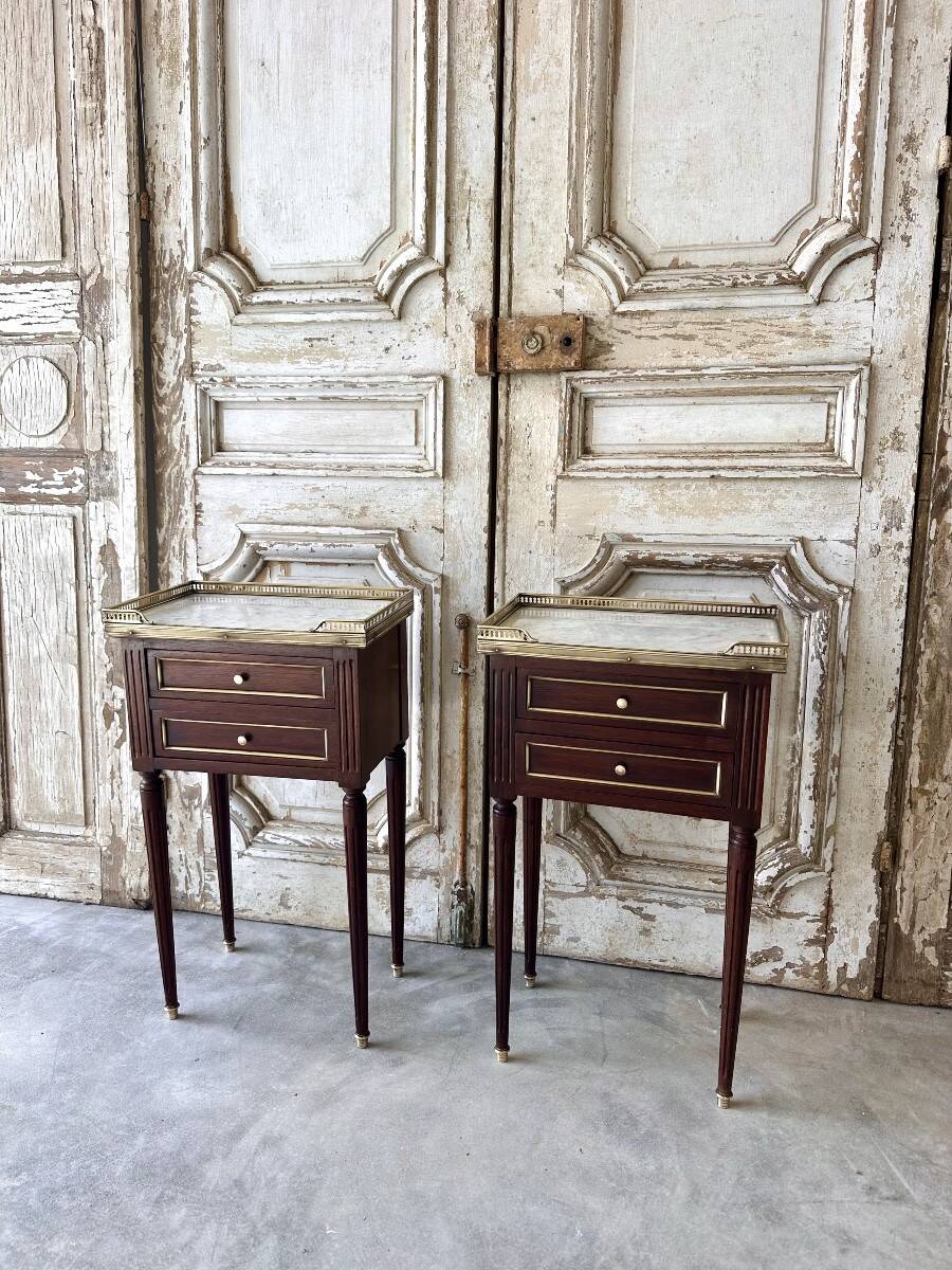 Pair of Louis XVI style bedside tables