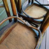 Ensemble de 4 chaises bistrot années 50