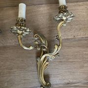 Pair of bronze wall lamps