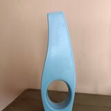 Vase faïence bleu