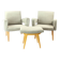 Ensemble de deux fauteuils avec tabouret du milieu du siècle, Tchécoslovaquie, années 1960
