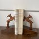Wooden ibex bookends