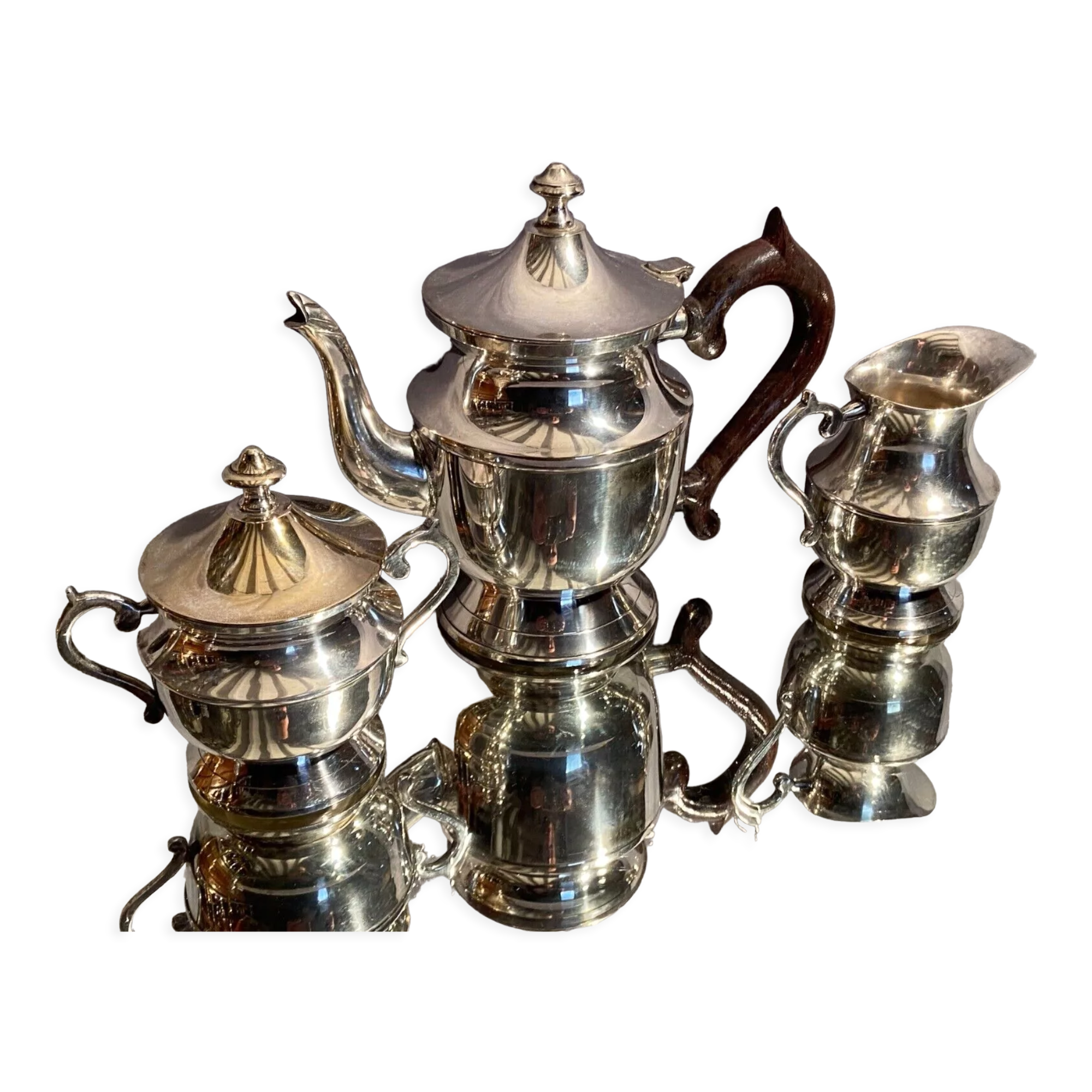 Tea set coffee Louis XV silver metal coffee maker teapot sugar pot milk pot