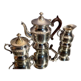 Tea set coffee Louis XV silver metal coffee maker teapot sugar pot milk pot