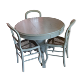 Table ronde & 3 chaises