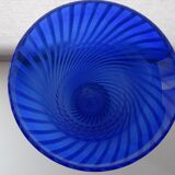 Murano spiral cobalt blue blown glass vase