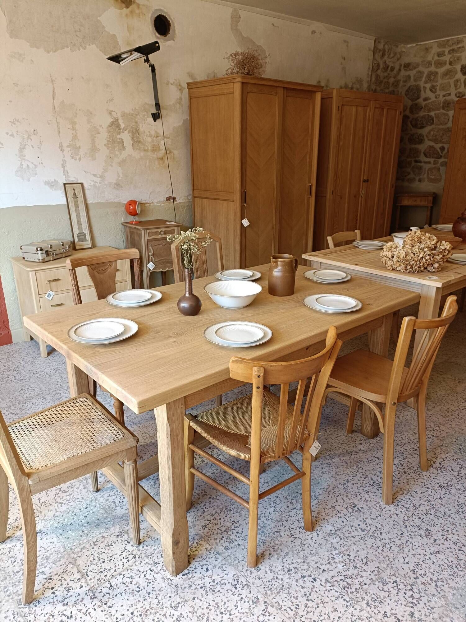 Renovated solid oak farmhouse table