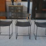 Set of 6 perforated steel chairs, 20th century design