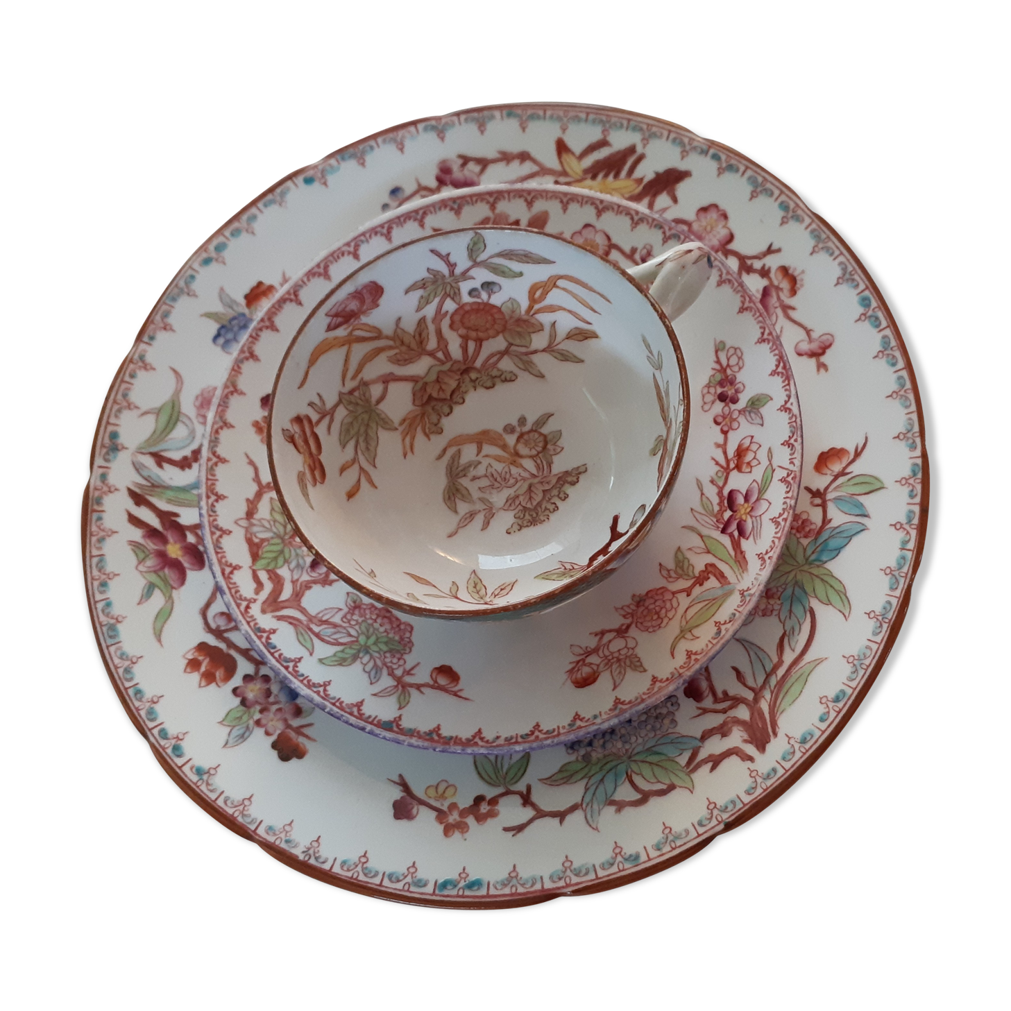 Tasse, soucoupe et assiette Minton