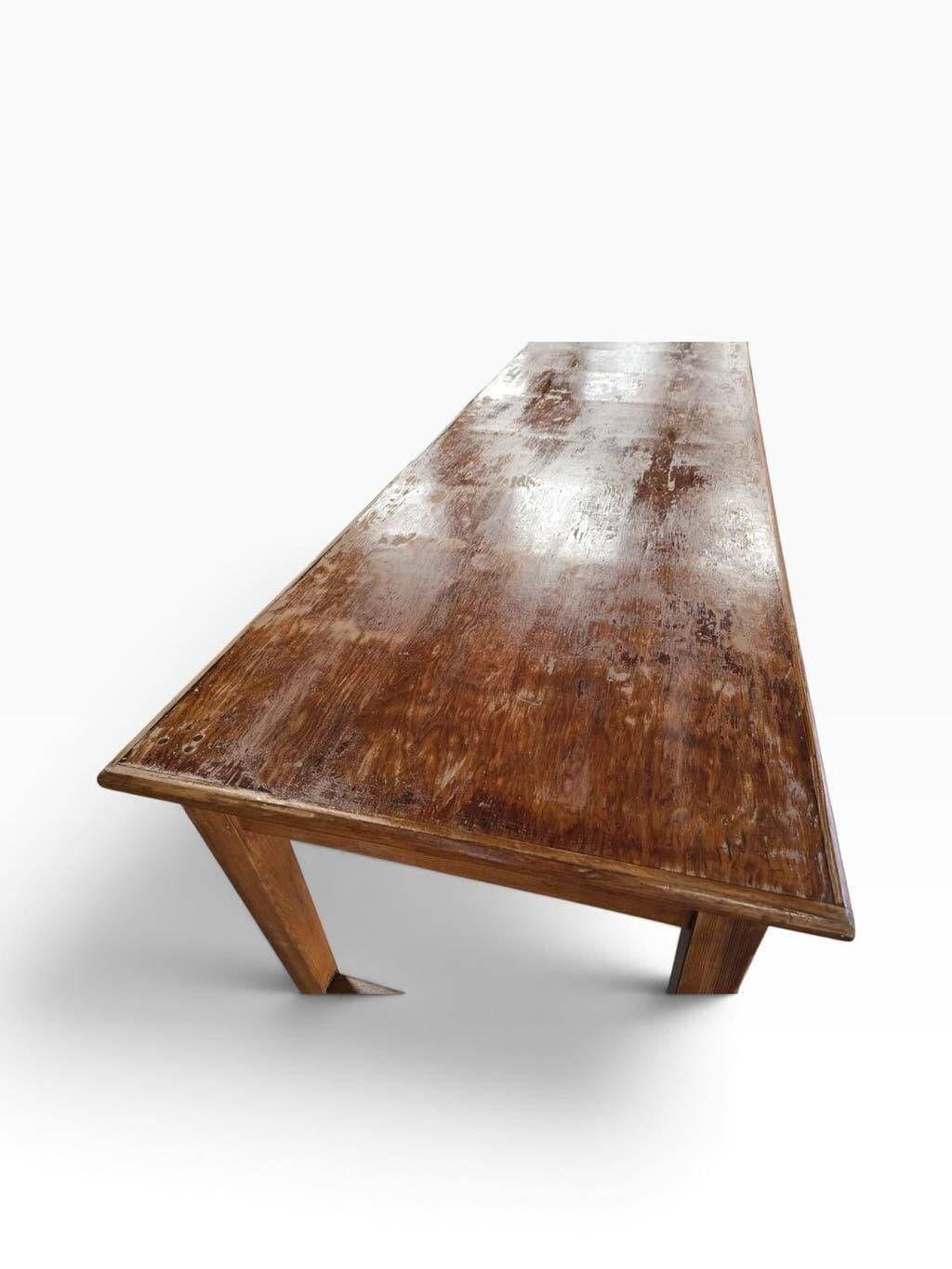 XL vintage solid wood dining table / farmhouse table