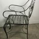 Garden chairs and armchairs (series of 4) vintage 1980 in wrought iron